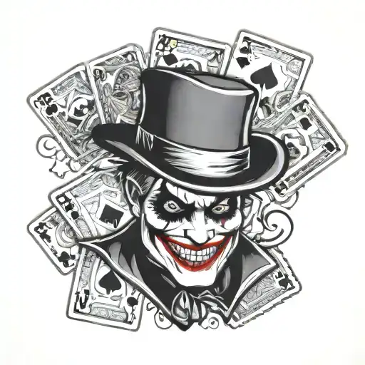 Harley Quinn Joker Cards Logo With Color