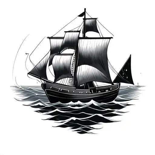 A Little Sail Boat Floating