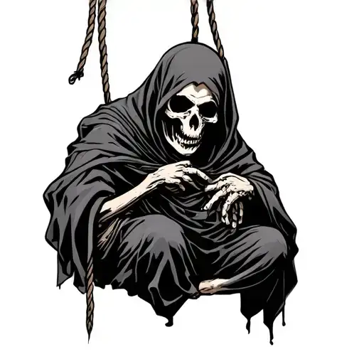 Grim Reaper Being Hung By A Noose