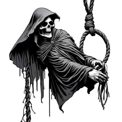Grim Reaper Hanging From Noose