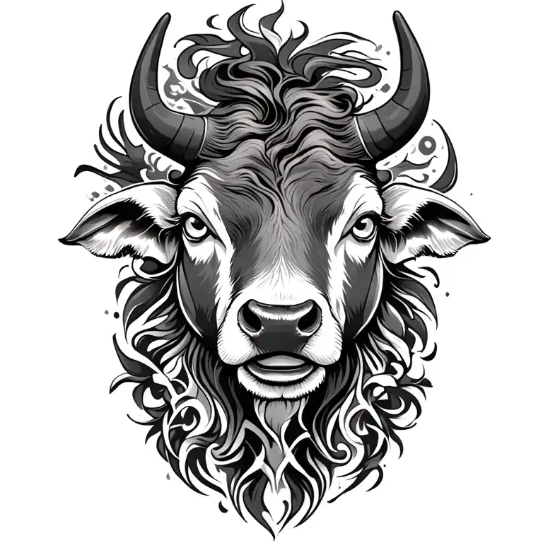 Taurus Head With White Eyes