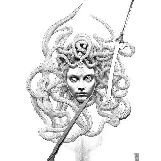 Medusa With Sword Through Head