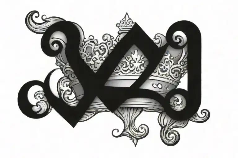 S Letter With Crown Surrounded