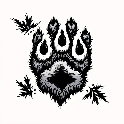 Bear Paw With Zia Symbol