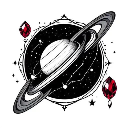 Capricorn Pierce Snow White Garnet Red Constellation Capricorn And Planet Saturn