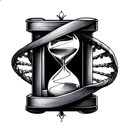 Please Make A Hourglass Which Is Surrounded By A Dna Helix