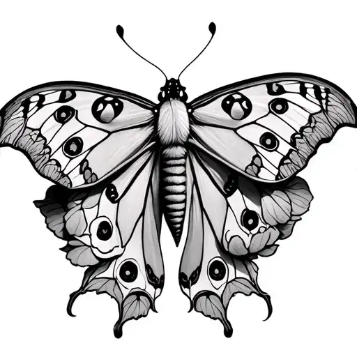 Lunar Moth In Peonies