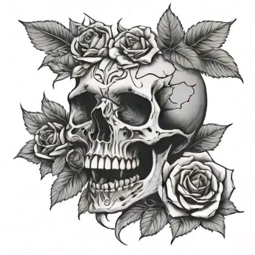 Skull Of Roses