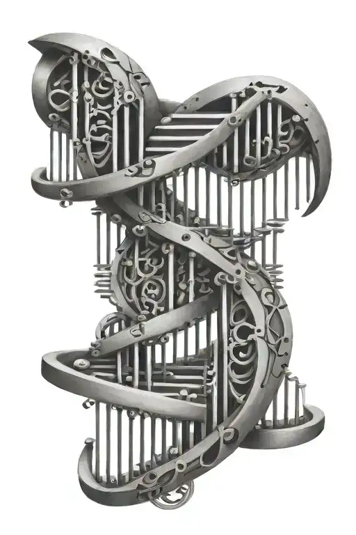 Dna Double Helix Connecting Atoms