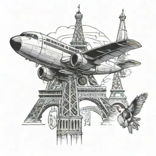 Penguin Plane Eiffel Tower 151 Eyes