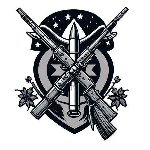 Gemini Symbol With Country Cowboy Fishing And A Army Missile