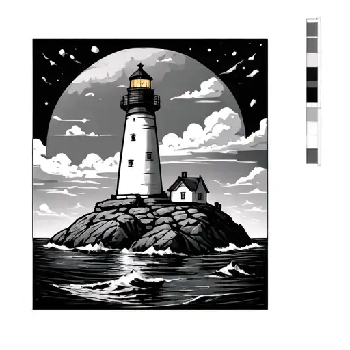 Lighthouse Rocky Island Surrounded