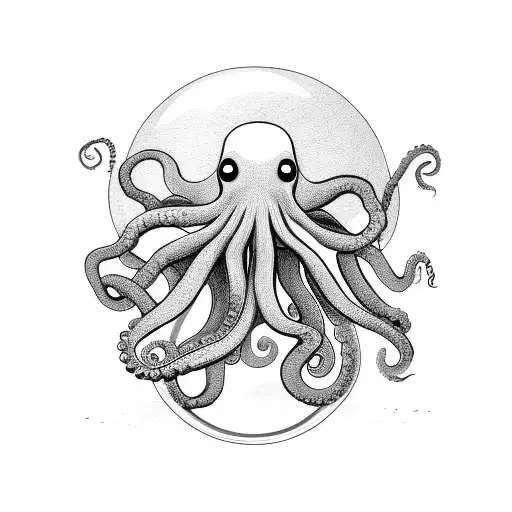 Octopus Holding A Globe And Looking At You