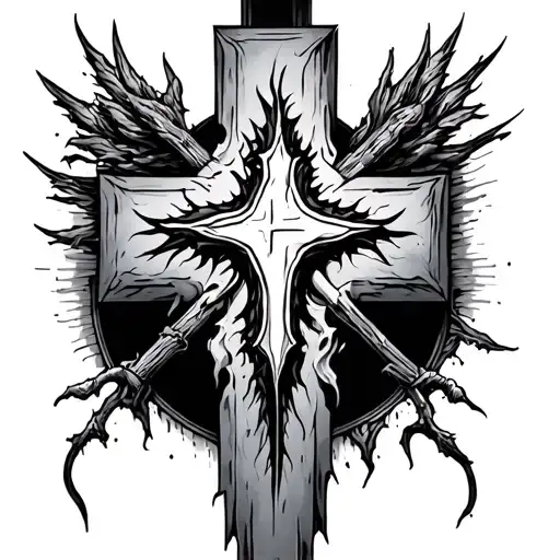 Cross On Scar Uninked In The Middle