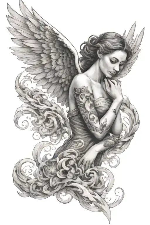 Angel With Smoke Around Her