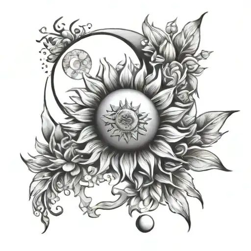Sun And Moon And Flowers