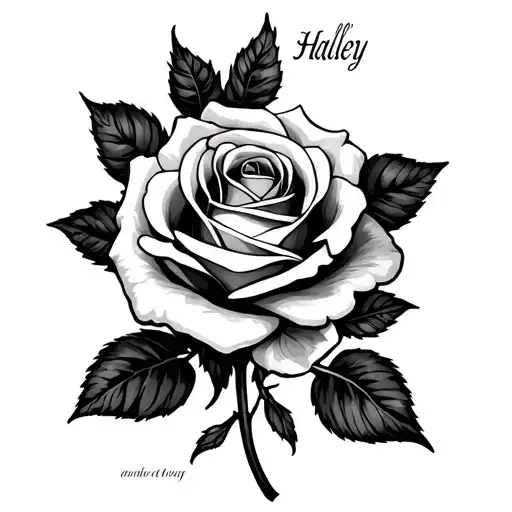 Name Haley With A Rose Intertwined