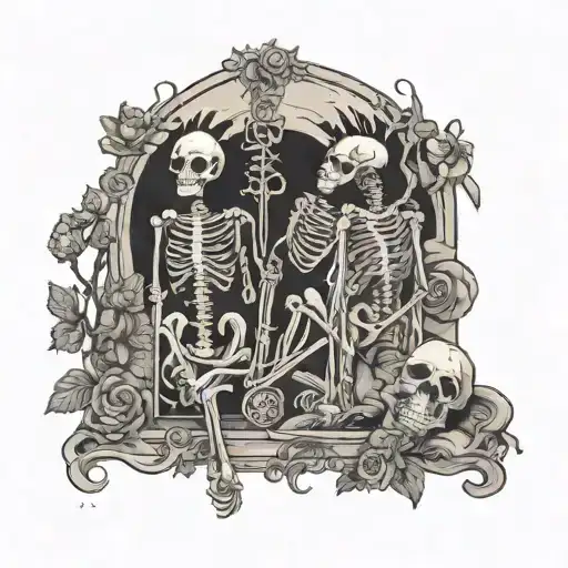 Lover Skeletons Tarot Card