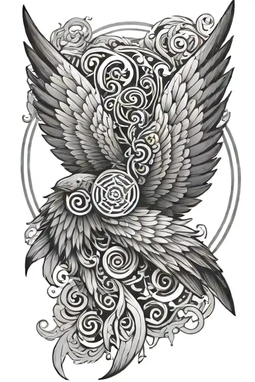 Wing Spread With Circle Shape