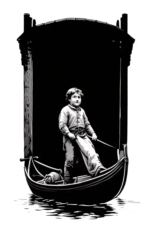 Tint Little Man In A Gondola
