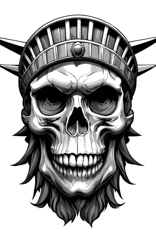 Statue Of Liberty Demon Skull Face