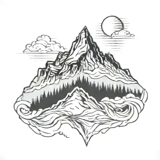 A Mountain Peak With A Hidden Instructor Silhouette Blended Into The Scenery