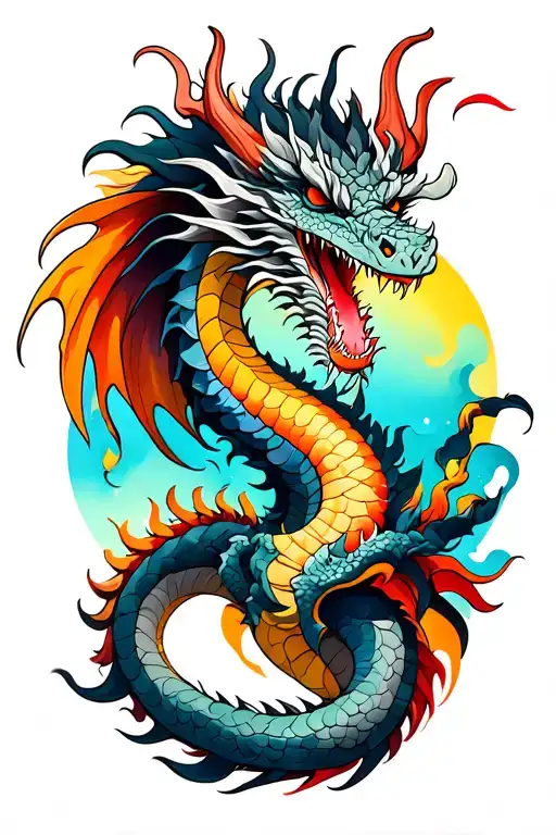 Colorful Dragon Sleeve