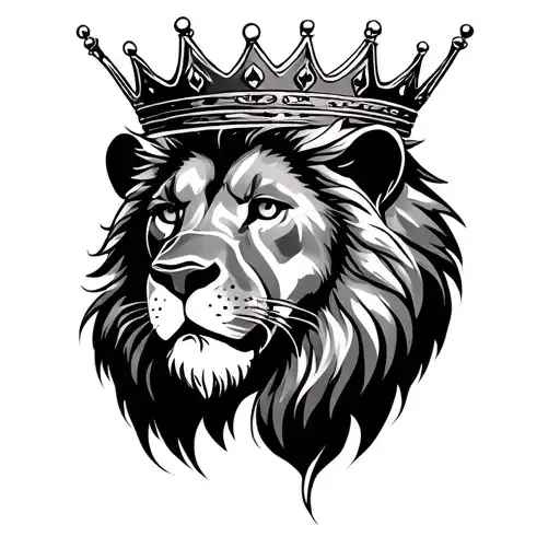 Lions Head With Crown Made