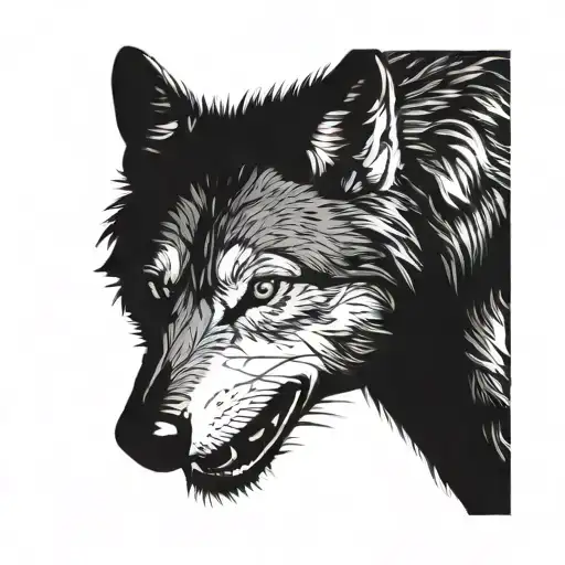 Wolf And Hand Reaching