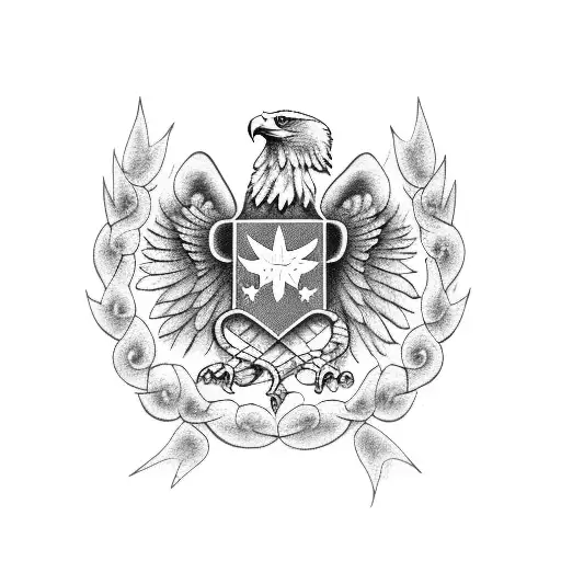 Eagle With Flames And Texas Flag