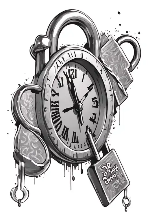 Padlock Clock With Prison Bars Inside