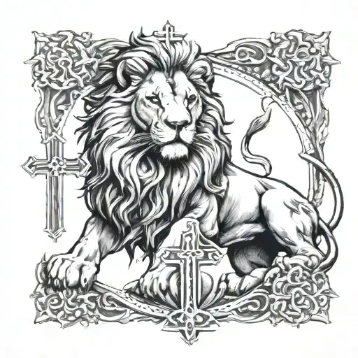 Cross And A Lion