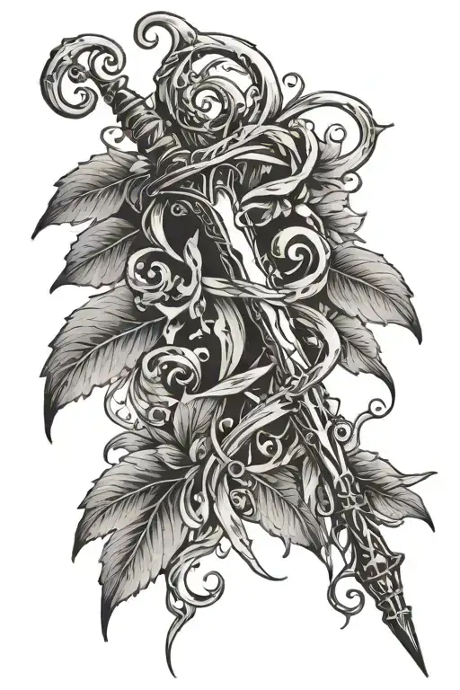 Severus Snape's Wand Entwined With Lily Vine