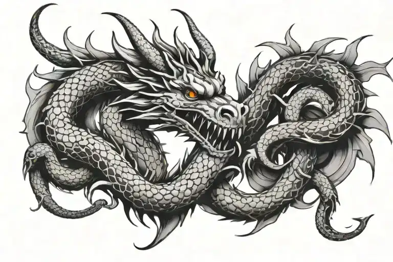 Dragon And Snakes With Thorns