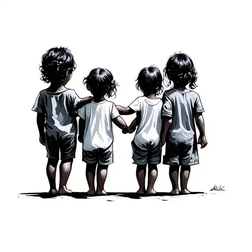 My 4 Children Holding Hands