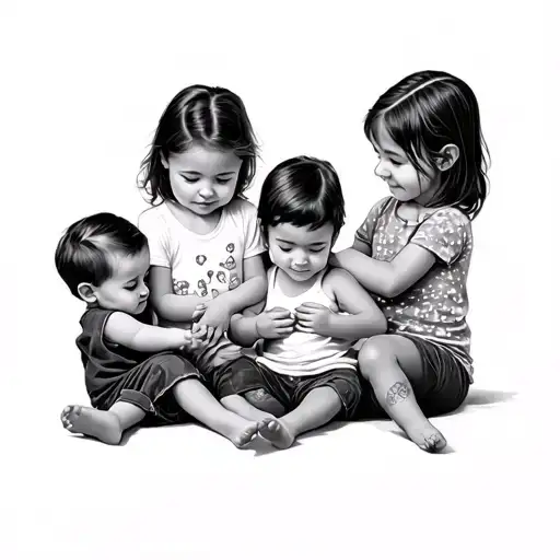 My 4 Children Playing