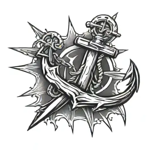 Lightening Bolt And Anchor Cross