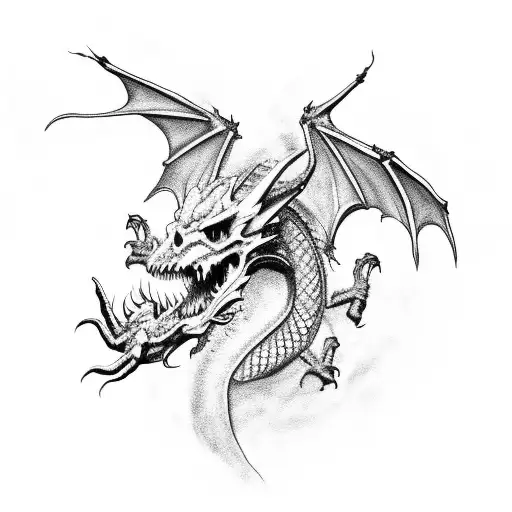 Dragon Skull With Cactus