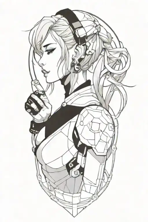 Cyberpunk Girl Anime Lines