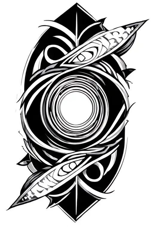 Tribal Lines Around Forearm Sleeve Circles And Triangles Thin Lines