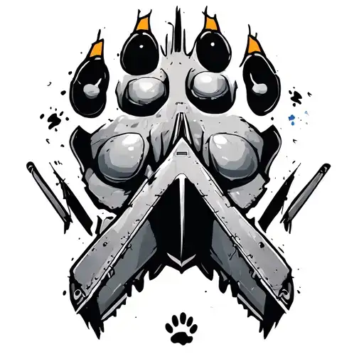 Dog Paw Print And Fighter Jet