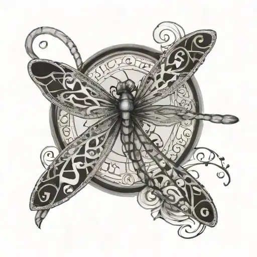 Dragonfly Incorporating Initials Tp Inside