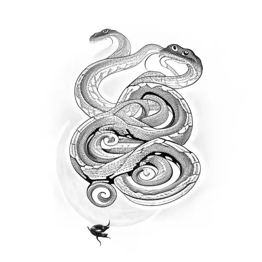 Snake Flowers And Moon