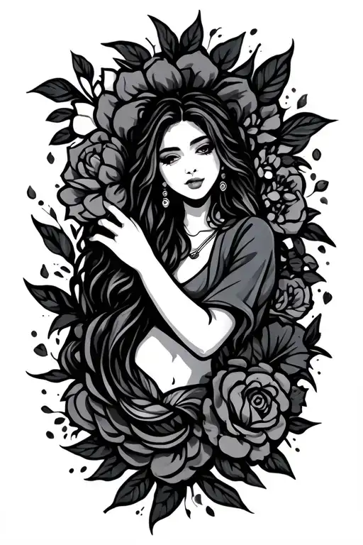 Hiracheta In Cursive With Designs On Arm