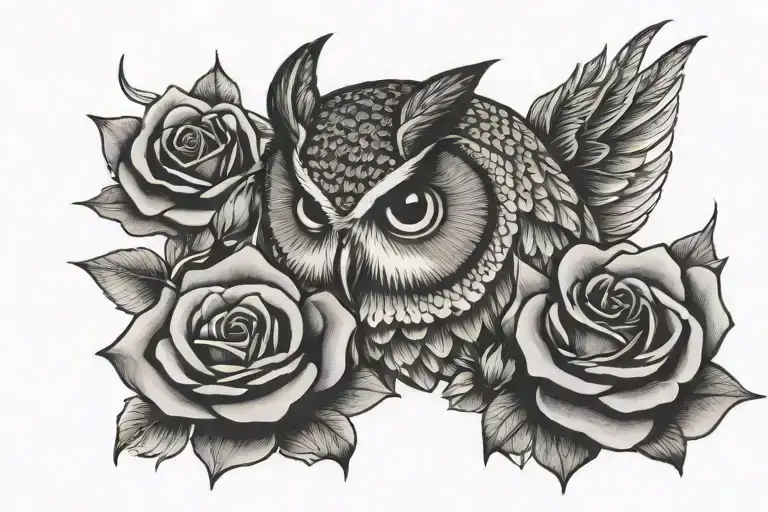 Owl And Rose