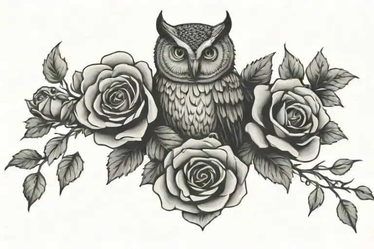 Owl And Rose