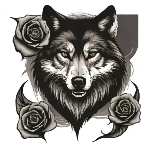 Wolf Merged With Rose