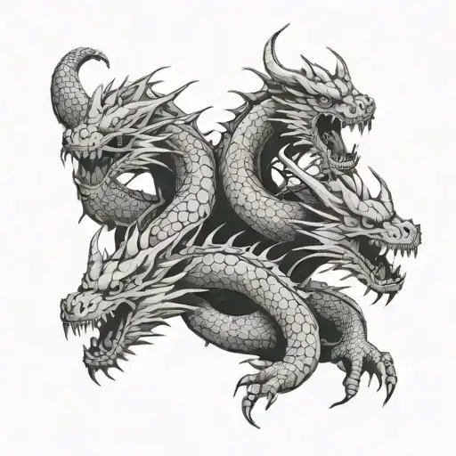 Three Headed Black Dragon