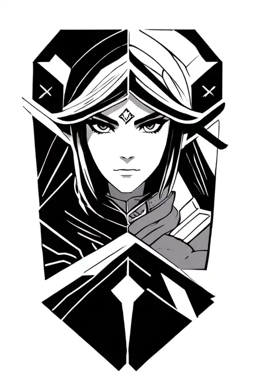 Zelda Sleeve In Anime Geometric Style Design