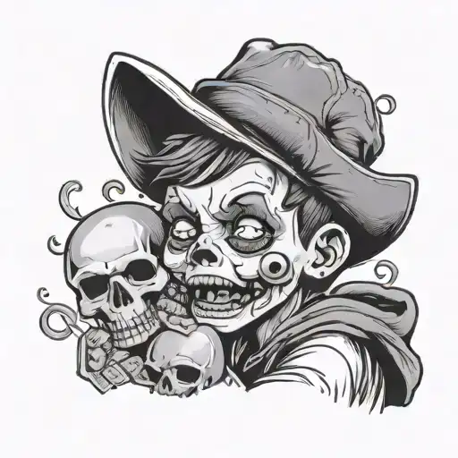 Kid Crying With Money And Skull Face